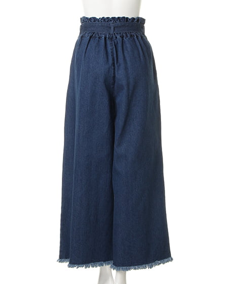 INGNI（イング） リーフ柄オフショル＋サッシュ付パンツ／SET ｵﾌﾎﾜｲﾄ