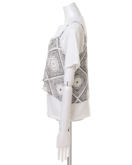 INGNI（イング） ビスチェTシャツ＋ベルト付ガウチョ／3点SET ｵﾌﾎﾜｲﾄ