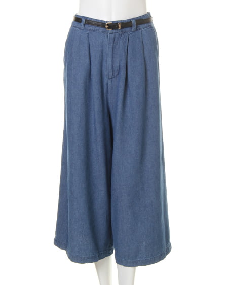 INGNI（イング） ビスチェTシャツ＋ベルト付ガウチョ／3点SET ｵﾌﾎﾜｲﾄ