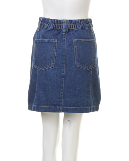 INGNI（イング） 花柄袖リボン＋前ボタン台形スカート／SET ｵﾌﾎﾜｲﾄ