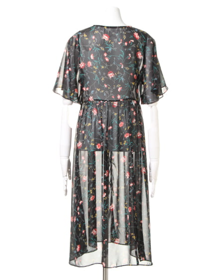 INGNI（イング） レースタンク＋花柄シフォンガウン／SET ｵﾌﾎﾜｲﾄ