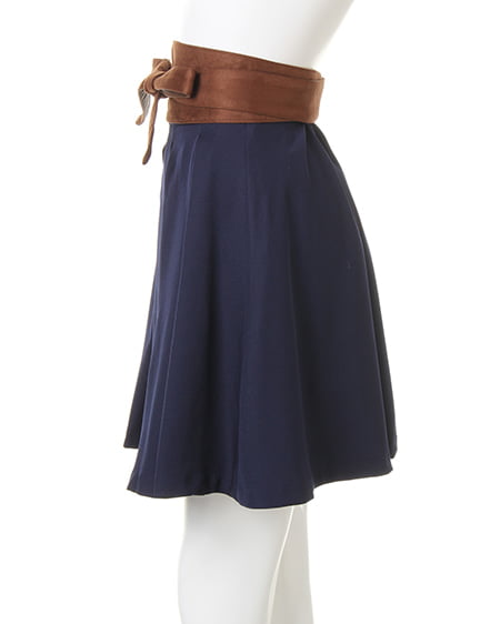 INGNI（イング） 袖刺繍トップス＋サッシュ付キュロットスカート／3点SET ｵﾌﾎﾜｲﾄ