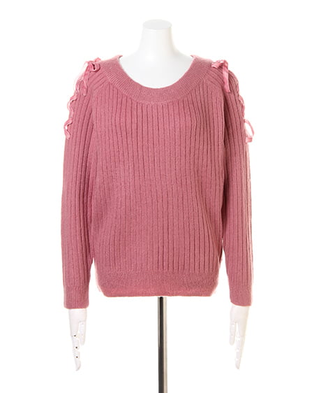 INGNI（イング） ショルダーレースUPニット＋ベルト付パンツ／SET ﾓｰﾌﾞﾋﾟﾝｸ