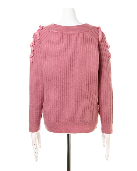 INGNI（イング） ショルダーレースUPニット＋ベルト付パンツ／SET ﾓｰﾌﾞﾋﾟﾝｸ