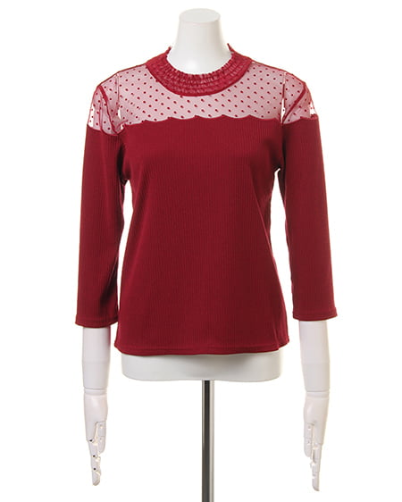 INGNI（イング） ヨークシアーリブTOPS＋レースアップ花柄スカート／SET ﾎﾞﾙﾄﾞｰ