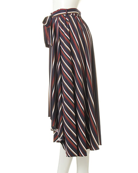 INGNI（イング） 肩開きオフショルTOPS＋ストライプ柄イレヘムスカート／SET ｷｬﾒﾙ