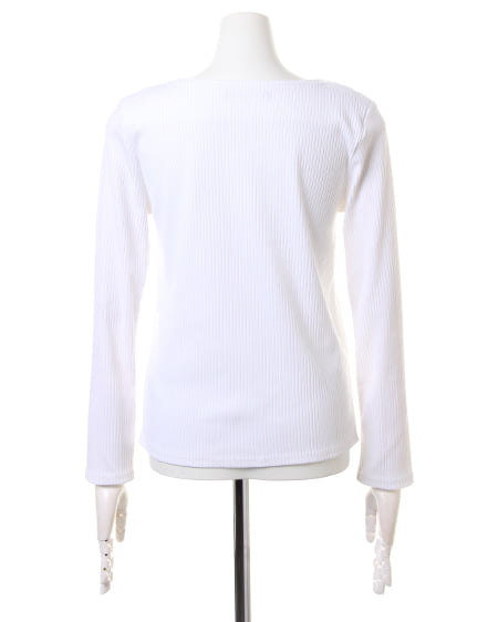 INGNI（イング） ハートネック長袖TOPS＋花柄イレヘムスカート／SET ｵﾌﾎﾜｲﾄ