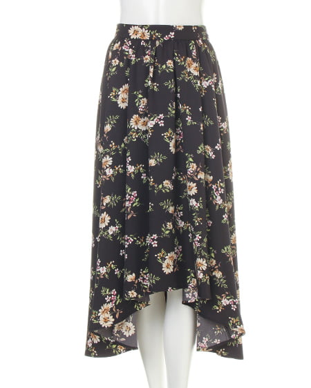 INGNI（イング） ハートネック長袖TOPS＋花柄イレヘムスカート／SET ｵﾌﾎﾜｲﾄ