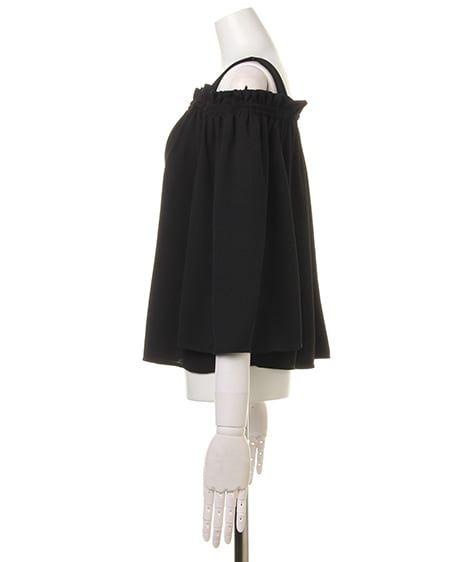 INGNI（イング） ボリューム袖TOPS＋スエードサッシュ付スカート／SET ｸﾛ