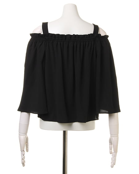 INGNI（イング） ボリューム袖TOPS＋スエードサッシュ付スカート／SET ｸﾛ