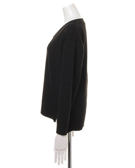 INGNI（イング） 総針Vネックニット＋共ベルト付花柄スカート／SET ｸﾛ