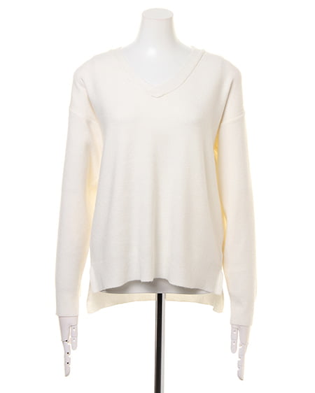 INGNI（イング） 総針Vネックニット＋花柄イレヘムスカート／SET ｵﾌﾎﾜｲﾄ