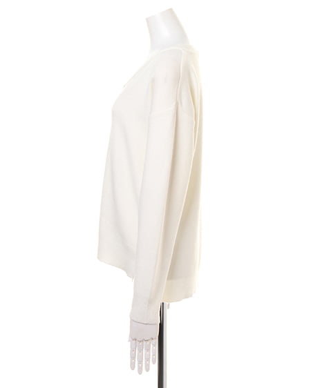 INGNI（イング） 総針Vネックニット＋花柄イレヘムスカート／SET ｵﾌﾎﾜｲﾄ