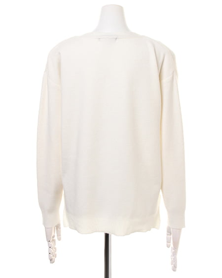 INGNI（イング） 総針Vネックニット＋花柄イレヘムスカート／SET ｵﾌﾎﾜｲﾄ