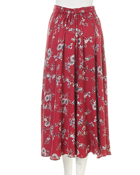 INGNI（イング） 総針Vネックニット＋花柄イレヘムスカート／SET ｵﾌﾎﾜｲﾄ