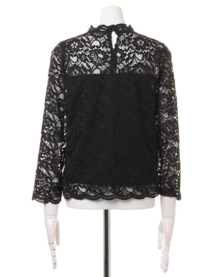 INGNI(イング) ハイネックレースTOP+ベルト付ピーチガウチョ/SET クロ/A