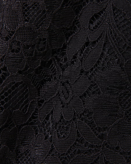 INGNI(イング) ハイネックレースTOP+ベルト付ピーチガウチョ/SET クロ/A