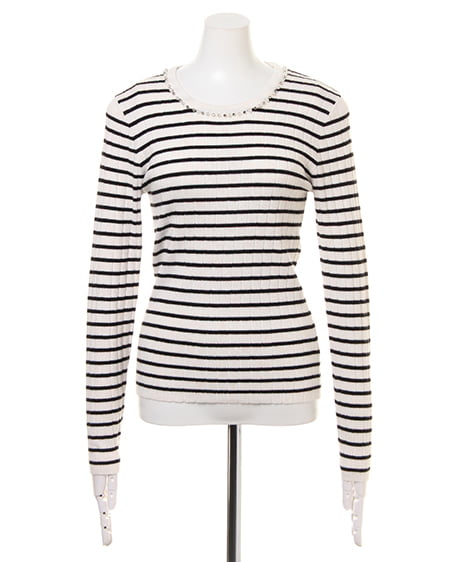 INGNI（イング） 装飾付ニット＋サッシュ付スカーチョ／SET ﾎﾞｰﾀﾞｰ