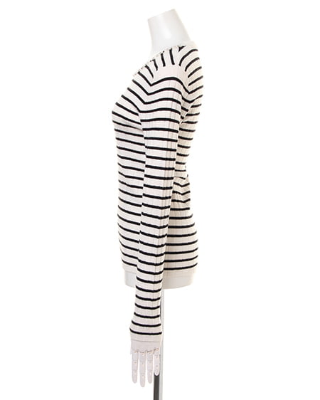 INGNI（イング） 装飾付ニット＋サッシュ付スカーチョ／SET ﾎﾞｰﾀﾞｰ