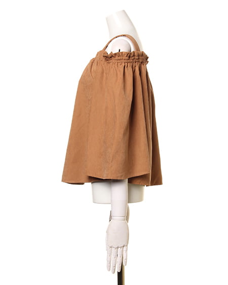 INGNI（イング） ピーチ肩開きオフショル＋サッシュ付スカーチョ／SET ｷｬﾒﾙ/A