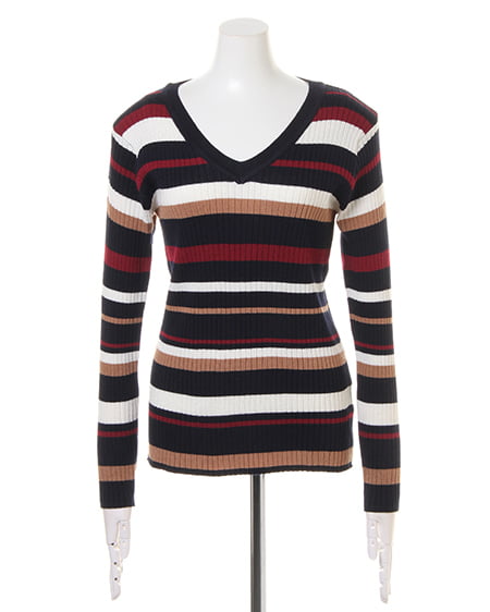 INGNI（イング） マルチボーダーニット＋イレヘムスカート／SET ｺﾝ