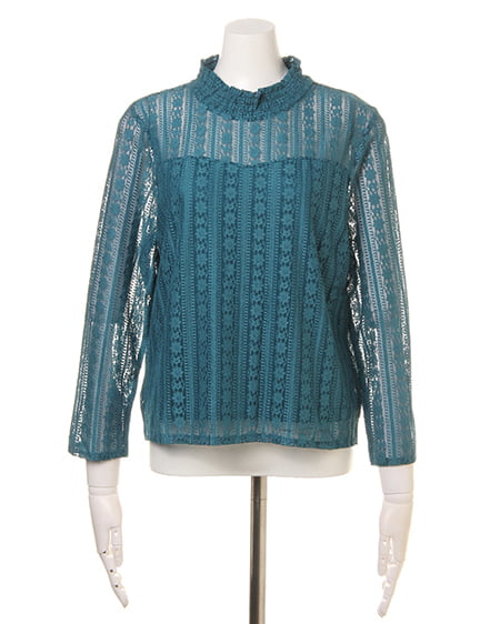 INGNI（イング） ストライプレースTOPS＋イレヘムスカート／SET ﾀｰｺｲｽﾞｸﾞﾘｰﾝ