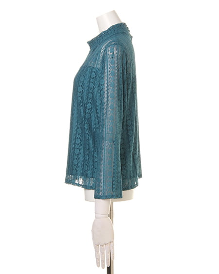 INGNI（イング） ストライプレースTOPS＋イレヘムスカート／SET ﾀｰｺｲｽﾞｸﾞﾘｰﾝ