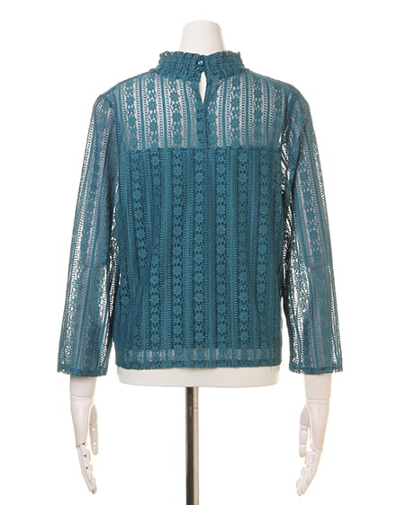 INGNI（イング） ストライプレースTOPS＋イレヘムスカート／SET ﾀｰｺｲｽﾞｸﾞﾘｰﾝ