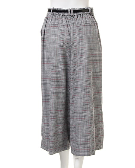 INGNI（イング） フェザー2WAYニット＋ベルト付ガウチョパンツ／SET ｵﾌﾎﾜｲﾄ