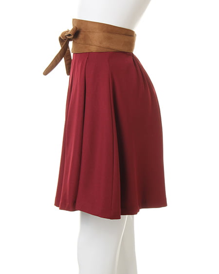 INGNI（イング） 装飾付ニット＋サッシュ付タックフレア／SET ｸﾛ