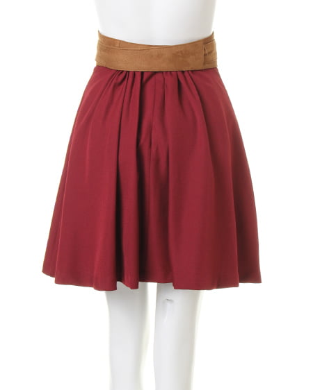 INGNI（イング） 装飾付ニット＋サッシュ付タックフレア／SET ｸﾛ