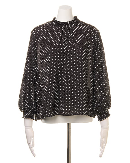 INGNI（イング） ドット柄ブラウス＋イレヘムスカート／SET ｸﾛ