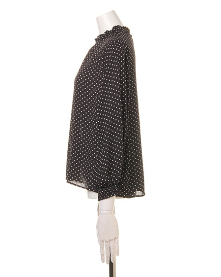 INGNI（イング） ドット柄ブラウス＋イレヘムスカート／SET ｸﾛ