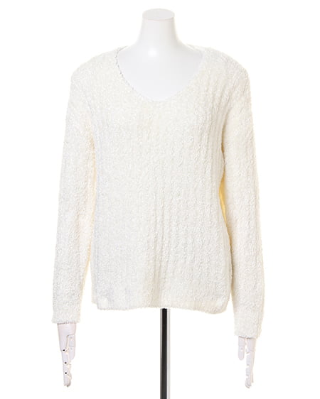 INGNI（イング） モールニット＋ピーチイレヘムスカート／SET ｵﾌﾎﾜｲﾄ