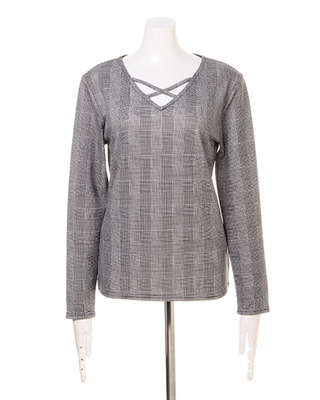 INGNI（イング） フロントクロスTOPS＋サッシュ付ガウチョ／SET ｸﾞﾚﾝﾁｪｯｸ