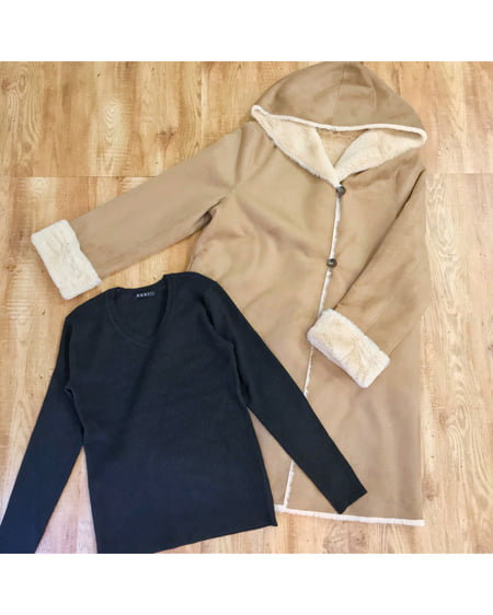 INGNI(イング) リバーシブルフェイクムートンコート＋リブニット／SET ｷｬﾒﾙ