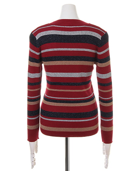 INGNI（イング） マルチボーダーラメニット＋スカーチョ／SET ﾎﾞﾙﾄﾞｰ/ｺﾝ