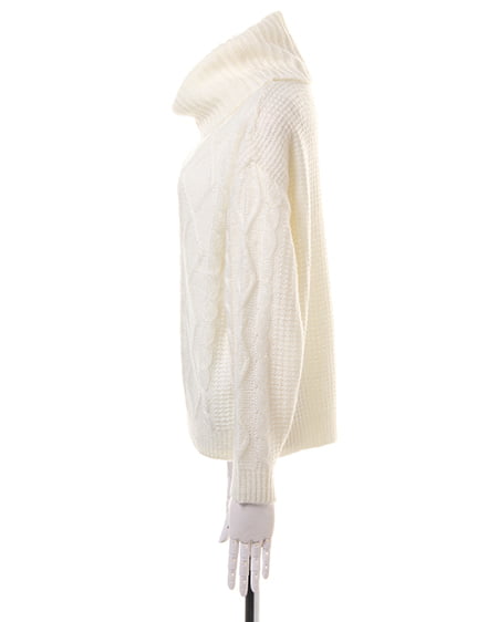 INGNI（イング） ケーブルオフタートル＋スカーチョ／SET ｵﾌﾎﾜｲﾄ