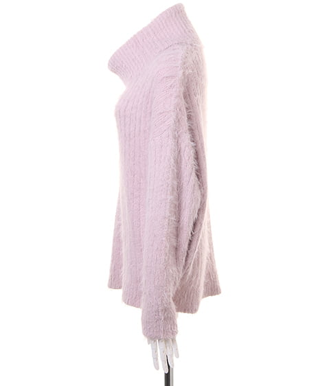 INGNI（イング） フェザーオフタートル＋シャギーチェック台形スカート／SET ﾗﾍﾞﾝﾀﾞｰ/ﾋﾟﾝｸ