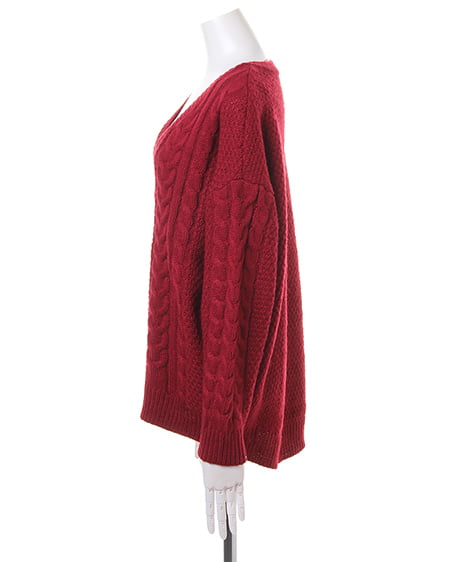 INGNI（イング） ケーブルニットチュニック＋チェック台形スカート／SET ﾎﾞﾙﾄﾞｰ/A