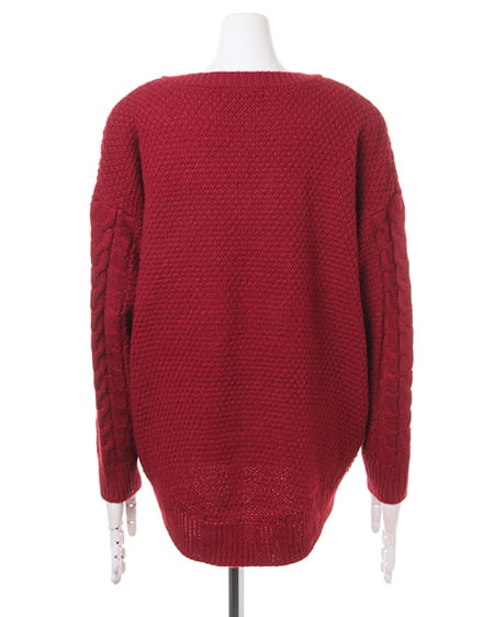 INGNI（イング） ケーブルニットチュニック＋チェック台形スカート／SET ﾎﾞﾙﾄﾞｰ/A