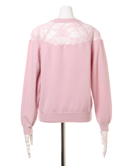 INGNI（イング） レース切替ニット＋サッシュ付タイトスカート／SET ﾗﾍﾞﾝﾀﾞｰ/ﾋﾟﾝｸ