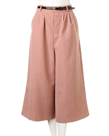 INGNI（イング） Vネックチュニックニット＋ベルト付ピーチガウチョ／SET ｵﾌﾎﾜｲﾄ