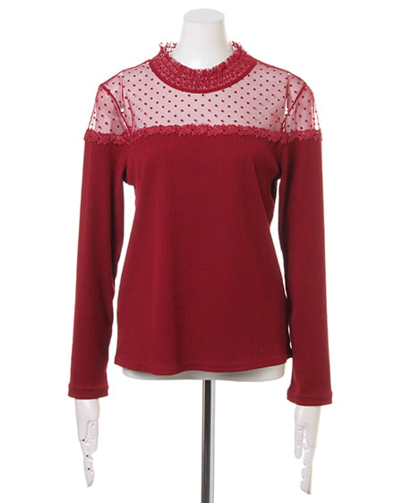 INGNI（イング） ヨークシアードットTOPS＋共ベルト付フレアスカート／SET ﾎﾞﾙﾄﾞｰ/A