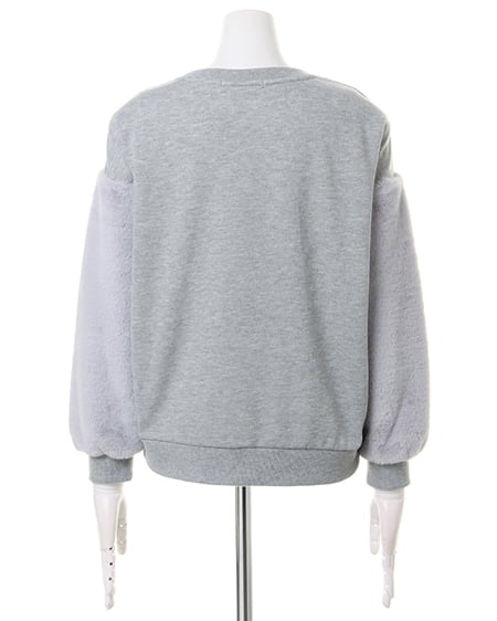 INGNI（イング） 袖ファー切替起毛裏毛プルオーバー＋ベルト付フェイクウールパンツ／SET ｸﾞﾚｰ/A