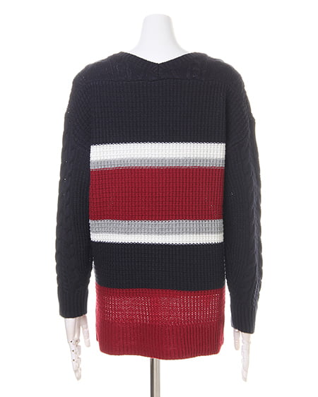 INGNI（イング） 4Cボーダーニット＋コーデュロイ台形スカート／SET ｺﾝ/ﾎﾞﾙﾄﾞｰ