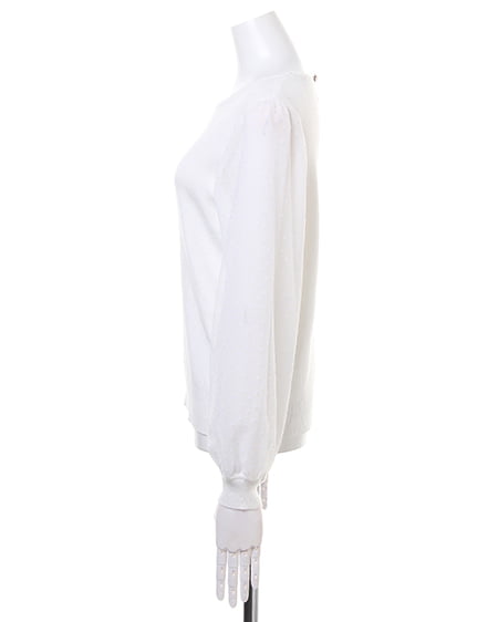 INGNI（イング） 袖ドットチュールニット＋サッシュ付ミディスカート／SET ｵﾌﾎﾜｲﾄ