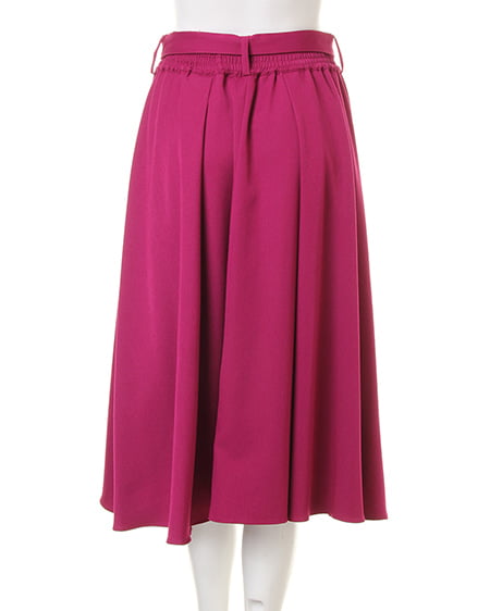 INGNI（イング） 袖ドットチュールニット＋サッシュ付ミディスカート／SET ｵﾌﾎﾜｲﾄ