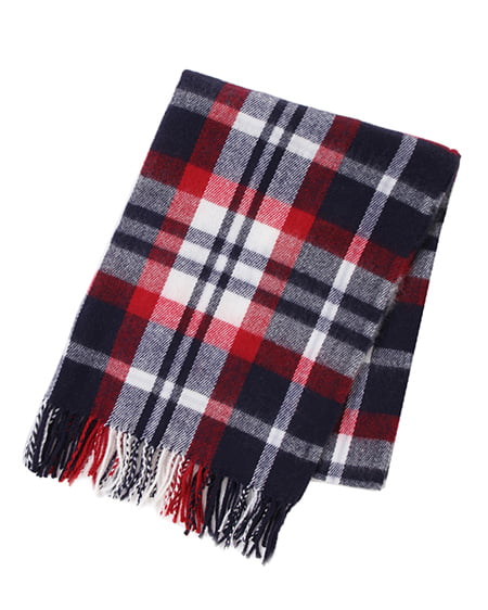 INGNI（イング） ケーブルオフタートルワンピース＋チェックストール／SET ｵﾌﾎﾜｲﾄ