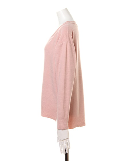 INGNI（イング） Vネックニット＋シャギーチェック台形スカート／SET ﾊﾟｽﾃﾙﾋﾟﾝｸ